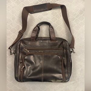 Kenneth Cole Reaction 524461 Expandable Leather Laptop Messenger Briefcase Bag
